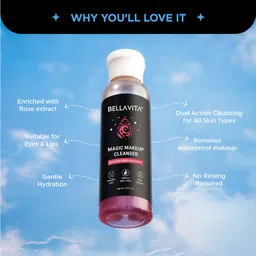 bellavita Micellar Water Makeup Remover 100ml | Removes Waterproof Makeup Dual Action Makeup Remover image 3