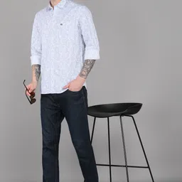 arrow Men Slim Fit Printed Cut Away Collar Casual Shirt image 2