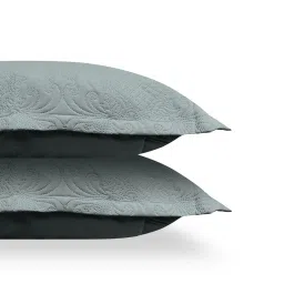 labham Grey Solid GSM 300 Pure Cotton King Size Bedcover With 2 Pillow Covers image 4