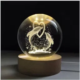 sunnnystore Night Lamp 3D Crystal Ball Fish Heart Night Lamp-picture-47