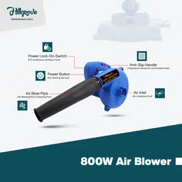 hillgrove HGCM1243M3 800W-18000RPM Electric Air Blower and Dust Cleaner with Safety Gloves Forward Curved Air Blower image 2