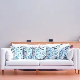 Blue Satin Floral 16x16 inches Cushion Covers (Pack of 5)-image-95