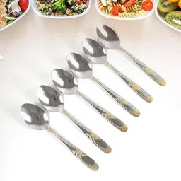 maukir Tea & Coffee Spoons Stainless Steel Coffee Spoon, Ice-cream Spoon, Ice Tea Spoon, Table Spoon, Tea Spoon, Salad Spoon Set image 5