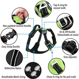 power up Dog Harness No Pull Harness 3M Reflective Dog Belt for Small Medium Dog Standard Harness image 2
