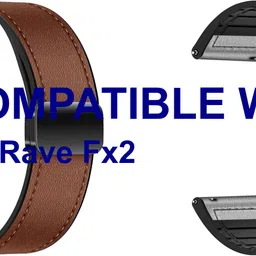 ACM WSM28P22BRGY3657 Pack of 2 Watch Strap Leather Magnetic Silicone 22mm for Fastrack Rave Fx2 Smartwatch (Brown/Grey) Smart Watch Strap-image-49