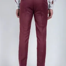 sucheh gwalior Men Regular Fit Maroon Cotton Blend Trousers image 2