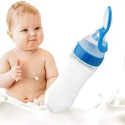 hs mart. Feeding Utensil's Baby Spoon Feeder And Fruit Feeder Combo 90ml Bottle- SILICONE image 2