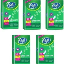 7soft Ultra Care Sanitary Pad Size-XXL ( Pack Of 5 , 200 Pads ) Sanitary Pad (Pack of 200) Sanitary Pad image 1