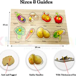 khilonewale Mega combo of Wooden Puzzle with Knobs Educational and Learning Toy for Kids image 3