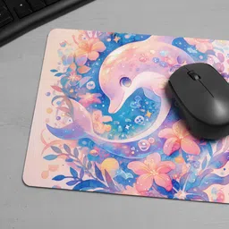 ARTOLIC View watercolor dolphin Mouse Pad for Office & Gaming, Non-Slip Rubber Base Non Slip Base Mousepad image 2