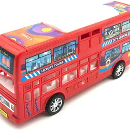 jmv Toys Plastic Pull Back LUMO Bus, 1 Pull Back Bus, Yellow image 3