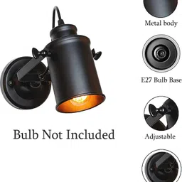 homesake IndustrialTrack Lighting Kit, Black Flush Mount Wall/Ceiling Fixture,1-Light. Pendants Ceiling Lamp image 5