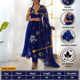 ugaan Floral Print Georgette Stitched Anarkali Gown image 4