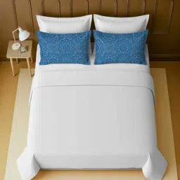 mayfair homes london White 100% Cotton Super King Bedsheet with 2 Pillow Covers-picture-39