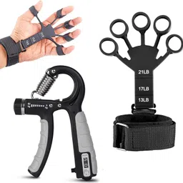 fitnesstricks Gym Combo of 2 - Counter Hand Gripper and Finger Exerciser Fitness Accessory Kit Kit-picture-26
