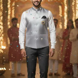 eliq Solid Men Waistcoat image 4