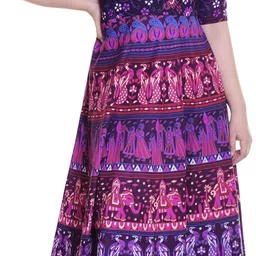 saptrika Women Fit and Flare Purple Midi/Calf Length Dress image 4