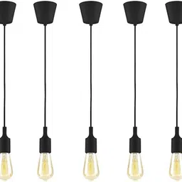 eve hanger Lamp Cord Vintage Pendant Light E26/ E27 Black Cord Holder With Bulb Pendant Lamp Ceiling Lamp image 1