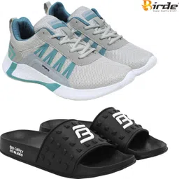 Birde Stylish Combo Pack of 2 Lightweight Gym, Running Shoes With Slides Walking Shoes For Men-image-29