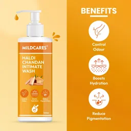mildcares Haldi Chandan Intimate Wash for Women Odour Control pH Balance Gentle Daily Care Intimate Wash image 2