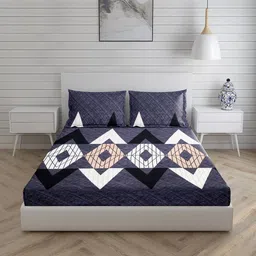 real dream Cotton Queen Fitted (Elastic) 200 TC Abstract Bedsheet-picture-13