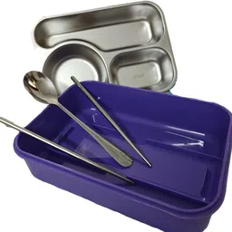 aa sarna traders Stainless Lunch Box For Kids | 750ML Lunch Box, Item, School Lunch Box for Kids 3 Containers Lunch Box image 3