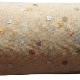 upyukat Silver Golden Dotted Net Fabric/ Cloth 8 meters long and 44 inches in width along with a golden ribbon roll (12.5 mm width) for Birthday/ Party/ Festive Decoration, Gift Wrapping, Art and Craft projects, Home Décor image 4