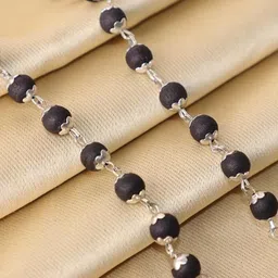 vibesle OM Shiva Trishool Energy Balance, Shiva Bhakti - Karungali Malai Mala For Men Beads Wood Necklace image 3