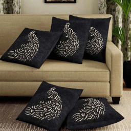 romee Black Velvet Nature 16x16 inches Cushion Cover (5Pc)-picture-36