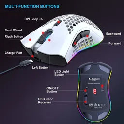Arnav Wireless Gaming Mouse(EPL-625KM) Wireless Ambidextrous MechanicalGaming Mousewith Bluetooth image 3