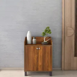 nilkamal Aze Shoe Cabinet in Classic Walnut Finish image 1