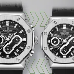 naviforce Sport Quartz Chronograph Waterproof Silicone Strap Luminous Date Wristwatch Analog Watch - For Men 8035G perfectly unique design image 4