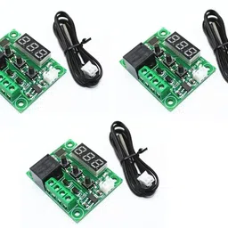 humbe&co - save trees, save earth HUMBE&CO 12V W1209 Thermostat Module Digital Temperature Controller With LED Display and NTC Temperature Sensor- (W1209 pack of 3 pcs) image 1