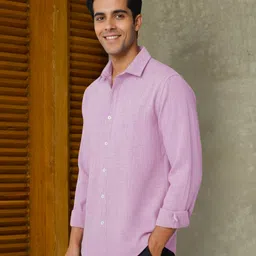 metronaut Men Regular Fit Solid Spread Collar Casual Shirt image 3