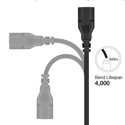 Axmon Power Cord 1.8 m 1.8 Meter Replacement Power Cable Indian Plug IEC Mains 3 pin Power Cable image 4