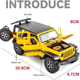 ukaxa Diecast 124 Scale Toy Car Rubicon Metal Rubicon Model Car Light Sound Pull Back image 2