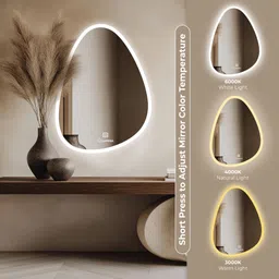 luppra Glass Oval 18X24 Inch Wall-Mounted LED Mirror with Smart Sensor Bathroom Mirror image 2