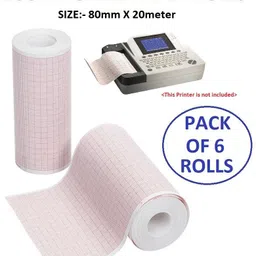 realon BPL Thermal Paper Roll for All ECG,Ultrasonic,LAB Testing Machine, Size: 80 mm X 20 meter, Pack of 6 Rolls 80 mm 70 gsm Thermal Paper image 2