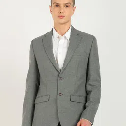 park avenue Men Solid Single Breasted Formal Blazer image 1