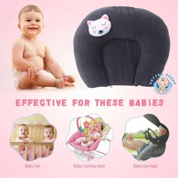 kotton candy Mustard Seeds (Rai) Pillow Velvet, Baby Head Shaping Takiya Soft Pillow Mustard Seeds Solid Baby Pillow Pack of 1 image 2