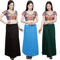 Pistaa Coca Cola, Turquoise Blue and Dark Green Cotton Blend Petticoat-picture-12