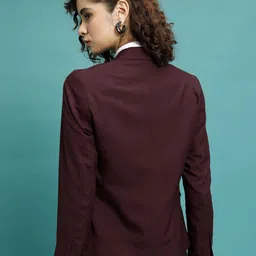 tokyo talkies Women Solid Single Breasted Casual Blazer image 2
