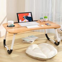 flipkart smartbuy Multipurpose Foldable Cup Holder|Home/Writing Desk For Office/School|Kids Study Wood Portable Laptop Table-picture-32