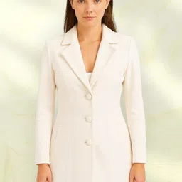 pepzo Women Solid Double Breasted Casual Blazer image 1