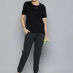 hrx by hrithik roshan Women Striped Grey Track Pants image 4