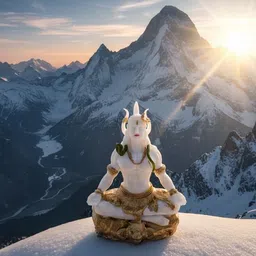 aneeket enterprises White Adiyogi Shankara Decorative Showpiece - 9.5 cm image 2