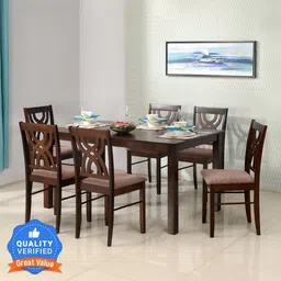 nilkamal Alice Solid Wood 6 Seater Dining Set image 2