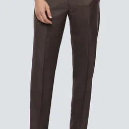 louis philippe Men Regular Fit Brown Polyester Trousers-picture-35