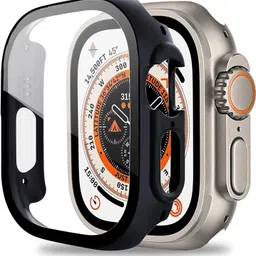 RALGUAT Front and Back Tempered Glass for Compatible with Pebble Cosmos Engage 49MM, (BLACK & CLEAR) [Hard CASE], Pebble Cosmos Engage Tempered Glass image 3