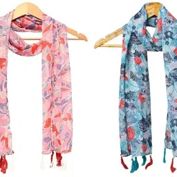 stolevilla Printed Chiffon Women Multicolor Scarf, Stole, Fancy Scarf-picture-23